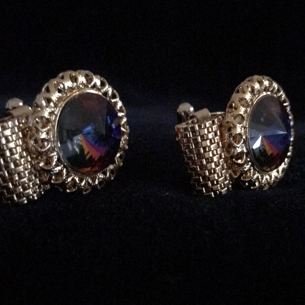 Vintage Pink Prism Watermelon mesh cuff links. Gorgeous pink!